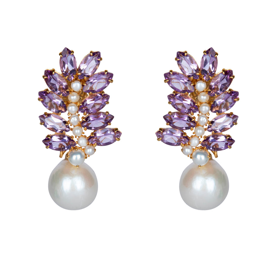 Amethyst & Pearl Earrings