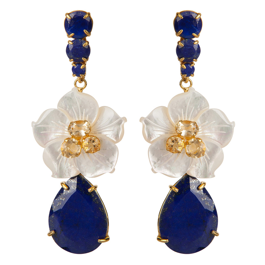 Lapis & Mother of Pearl Earrings