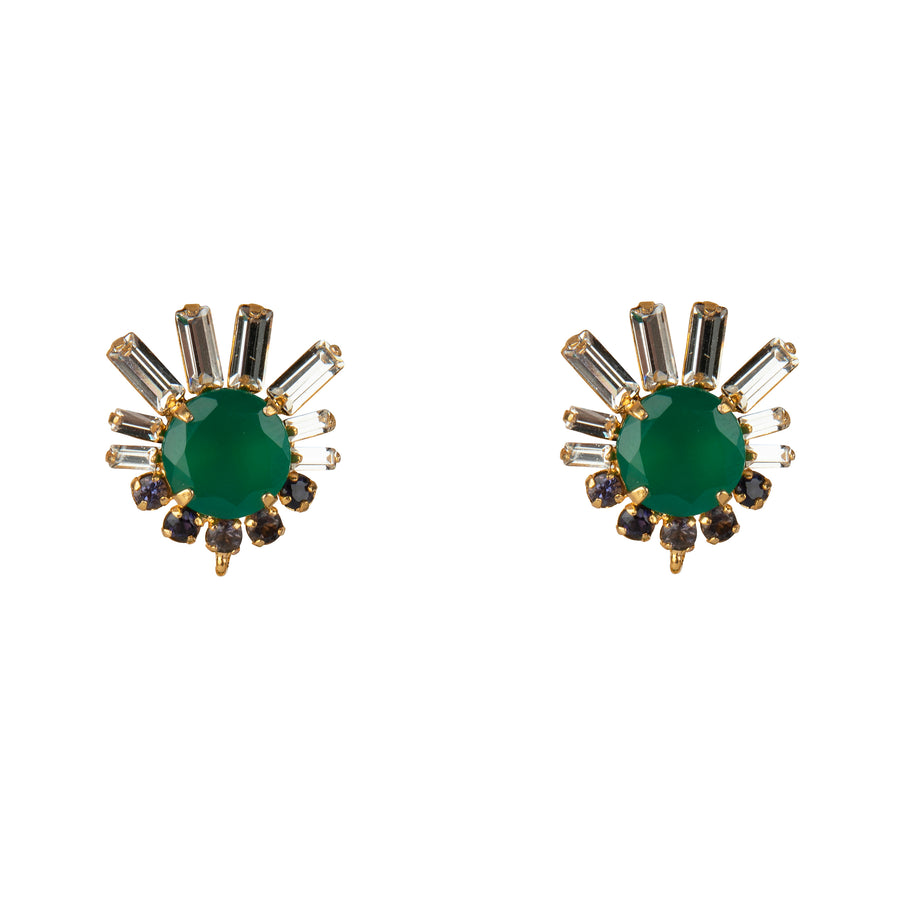 Green Onyx & Iolite Earrings