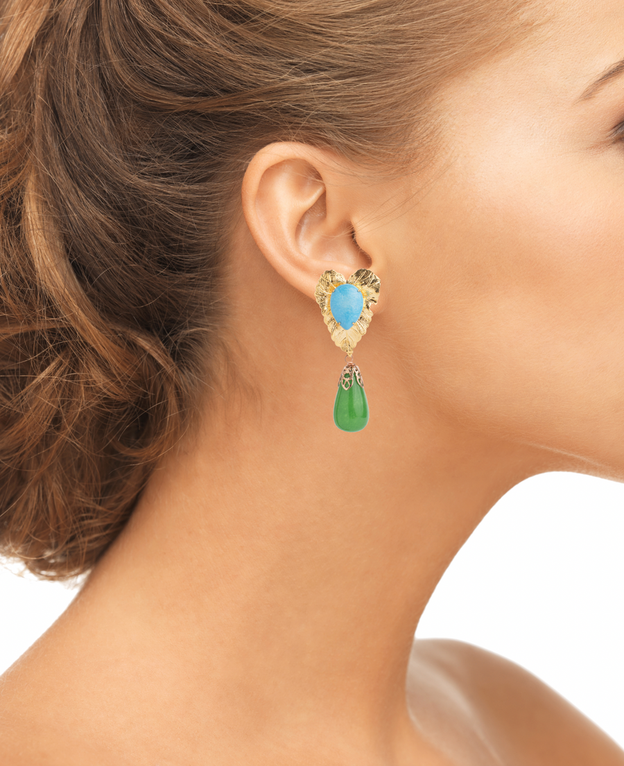 Turquoise & Green Onyx Earrings