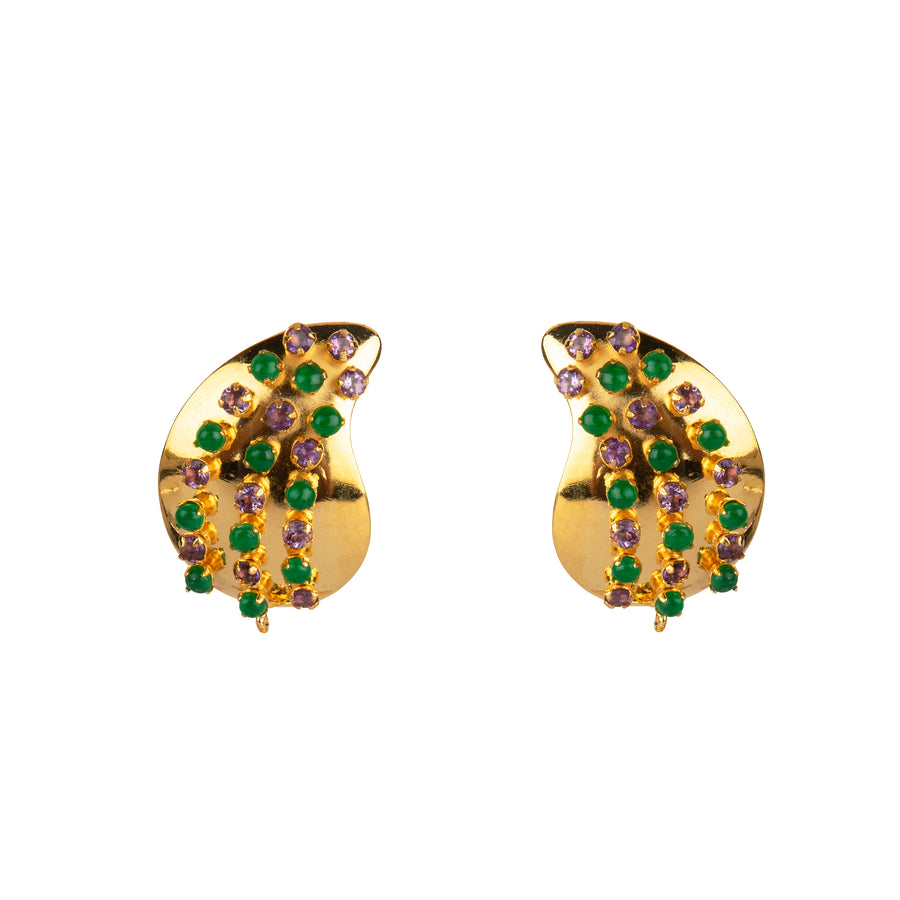 Amethyst & Green Onyx Earrings