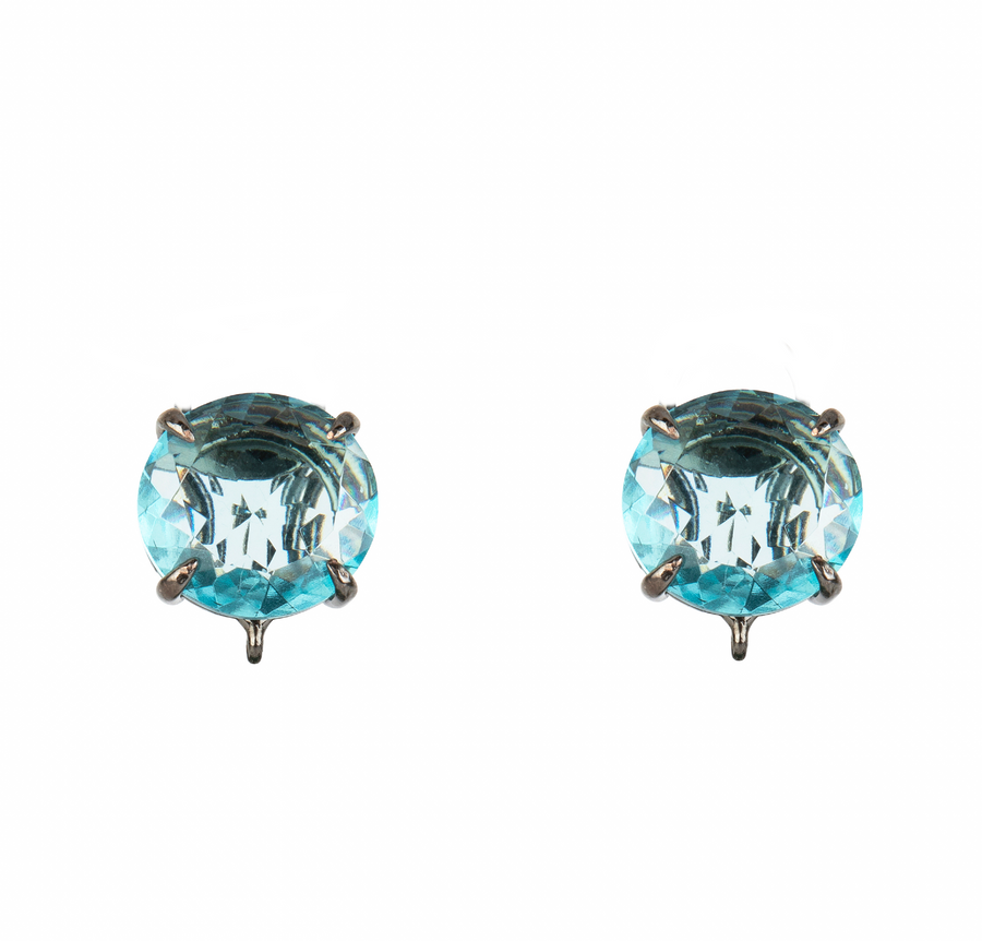 Blue Quartz & Green Onyx Earrings