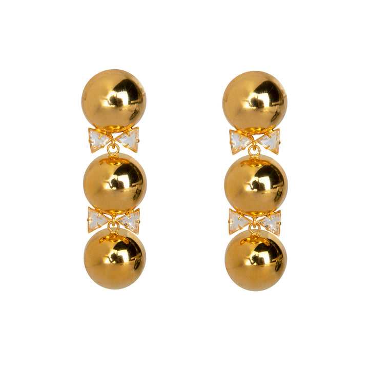 Trillion Cut Clear Quartz Earrings