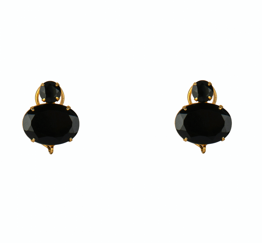 Black Onyx & CZ Earrings