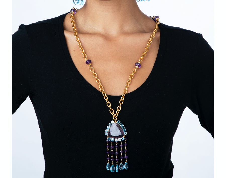 Amethyst Tassel Necklace
