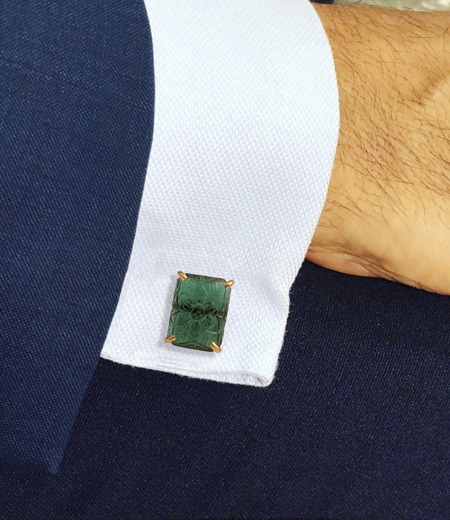 Rectangle Carved Cufflinks (more colors)