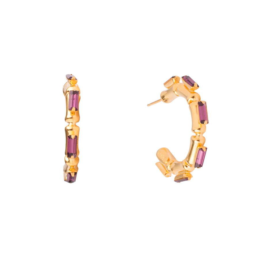 Amethyst Hoops Earrings
