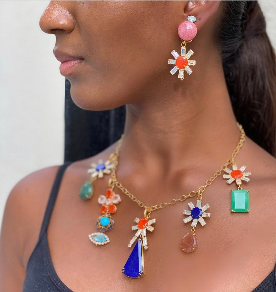 Multi Shape & Color Pendant Necklace