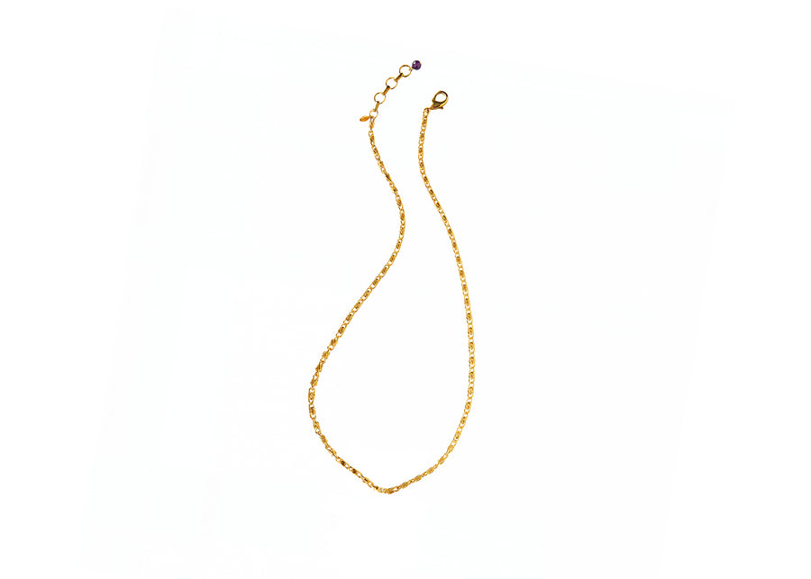 Amethyst & Lemon Quartz Chain Necklace (more colors)