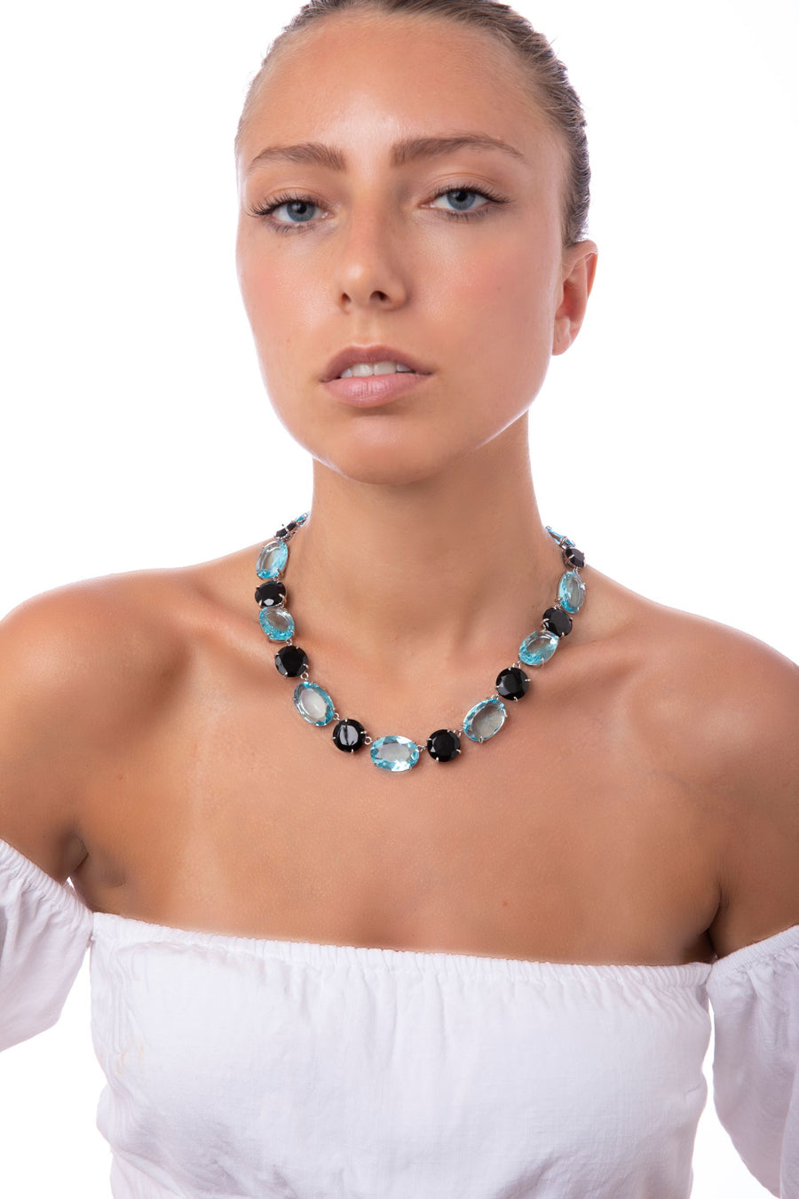 Black Onyx & Blue Quartz Necklace