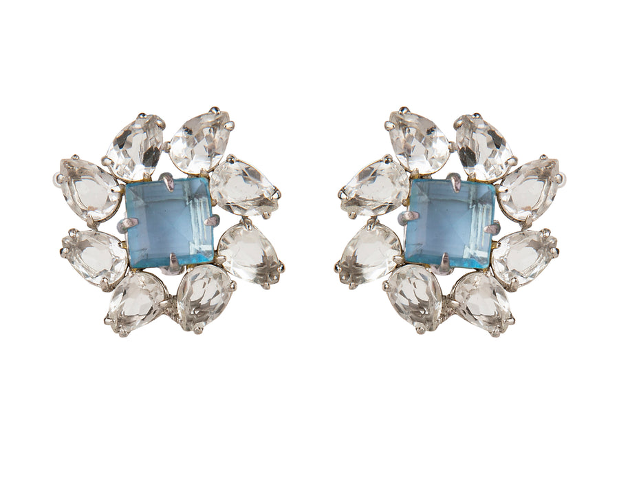 Sterling Silver Blue Quartz & White Topaz