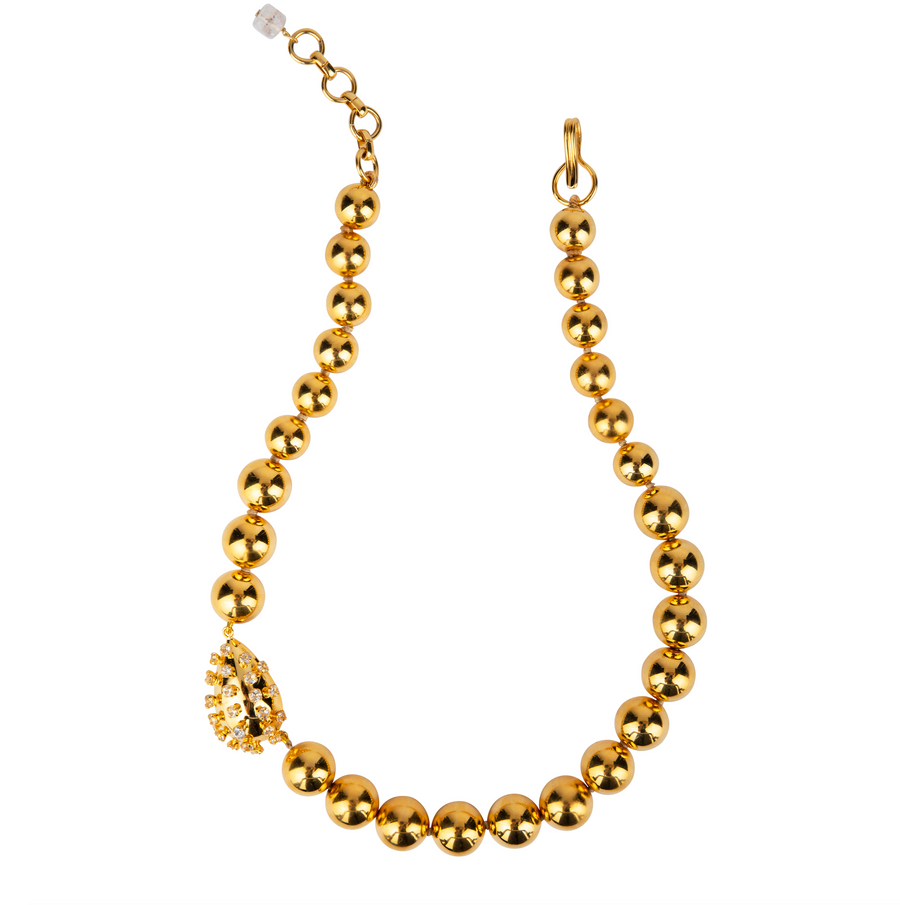 Gold Plated Metal Beads Necklace