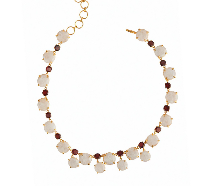 Garnet & Moonstone Necklace